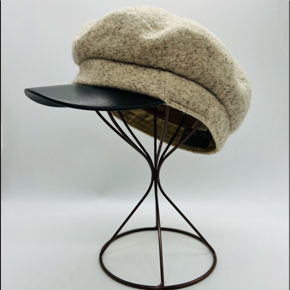 SCALA PRONTO MENS CREME & BROWN COLORED CAP